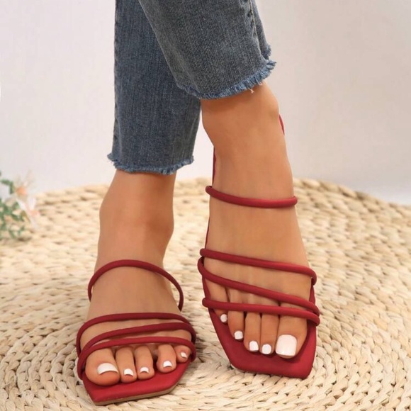 New Arrival Spring/Summer Minimalist Striped Flat Slides Sandals For Women, main image 0